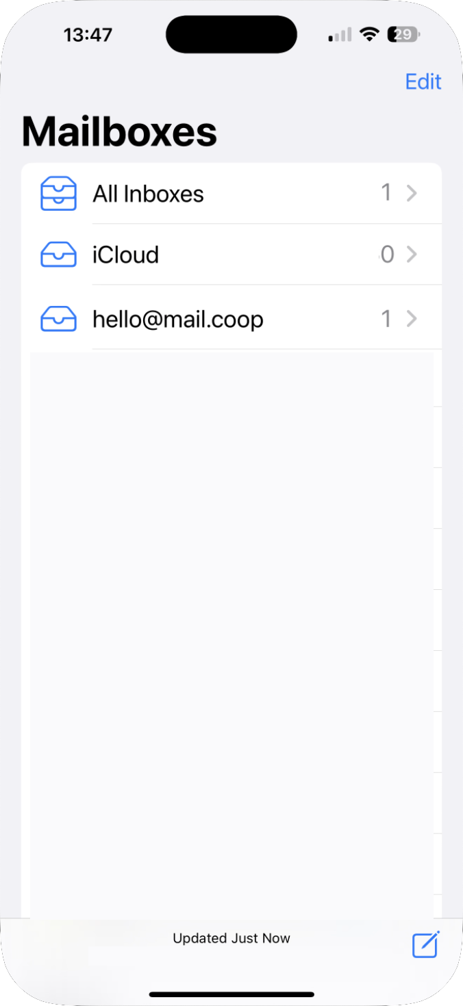 new mail.coop account in Mailboxes
